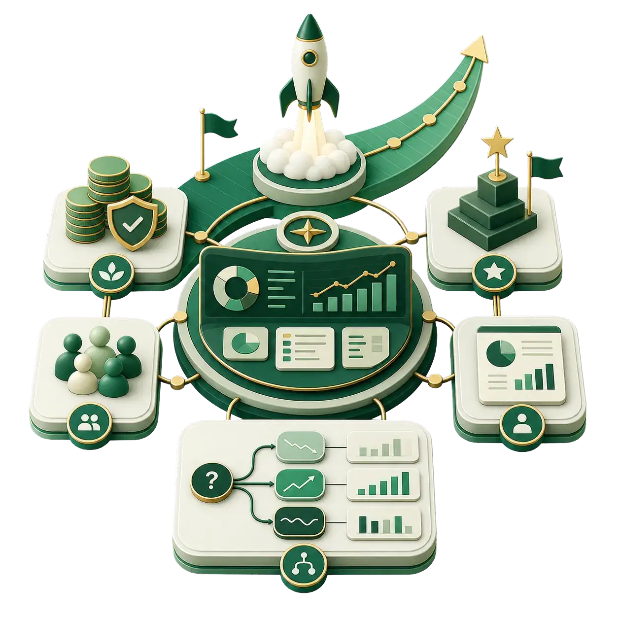 Startup finance and runway planning illustration