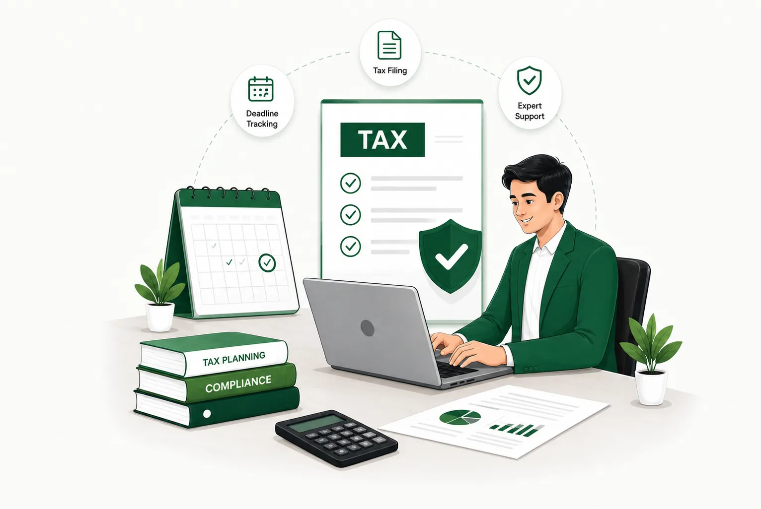 Tax expert managing deadlines, filings, and compliance