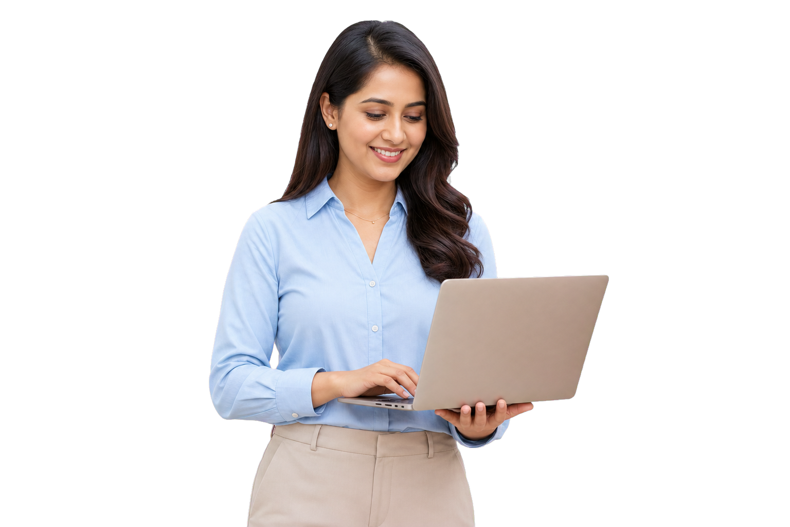 Finance professional reviewing MIS insights on a laptop